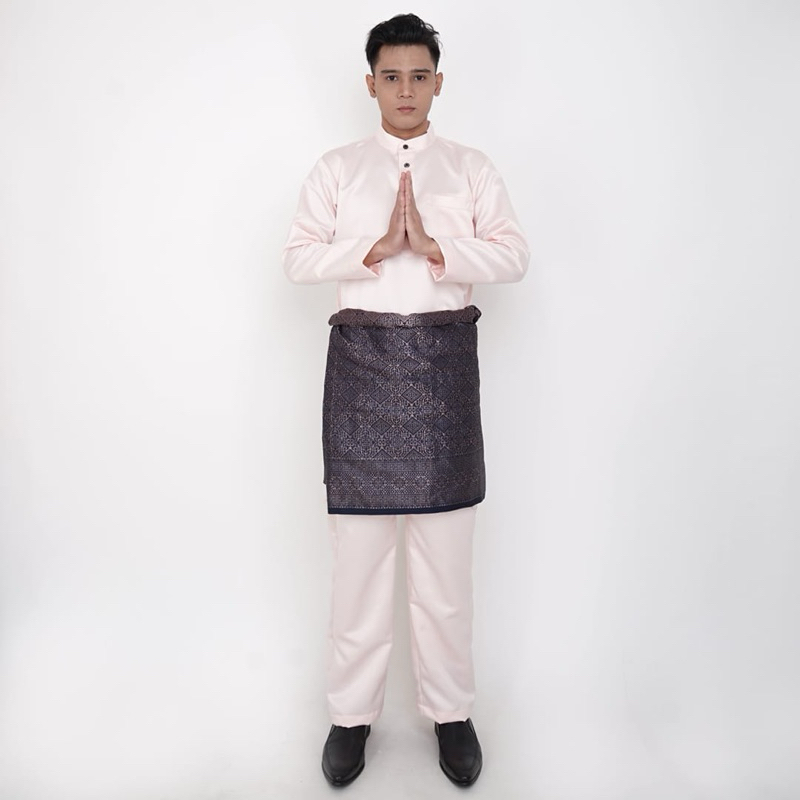 Jual Stelan Baju Melayu Priabaju Kurung Melayu Pria Teluk Belangastelan Atasan Celana Sampin 