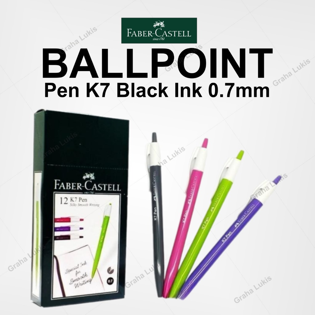 Jual FABER CASTELL Ballpoint K7 Black Ink 0.7mm | Shopee Indonesia