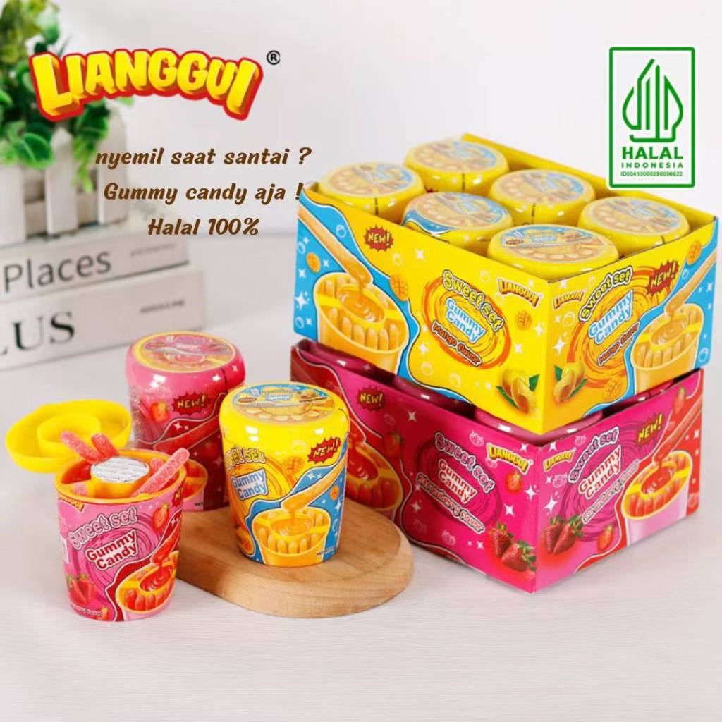 Jual [HALAL] Permen Lianggui Sticky Sweet Set Gummy Dengan Saus Selai ...