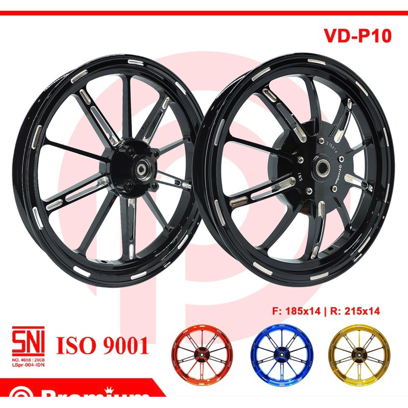Jual Velg VND Racing Premium Series 2Tone Palang 10 CNC 185/215-14 Beat ...
