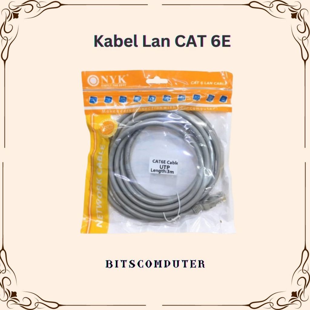 Jual Kabel UTP cat 6 NYK 3 meter Tinggal pakai | Shopee Indonesia