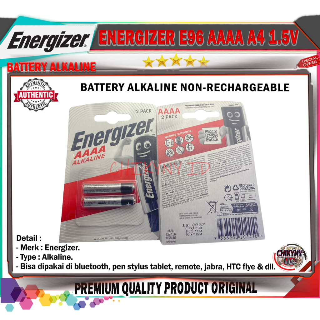 4 Energizer AAAA/E96/LR61 Batteria Batteria Alcalino, Lunga - Foto 3