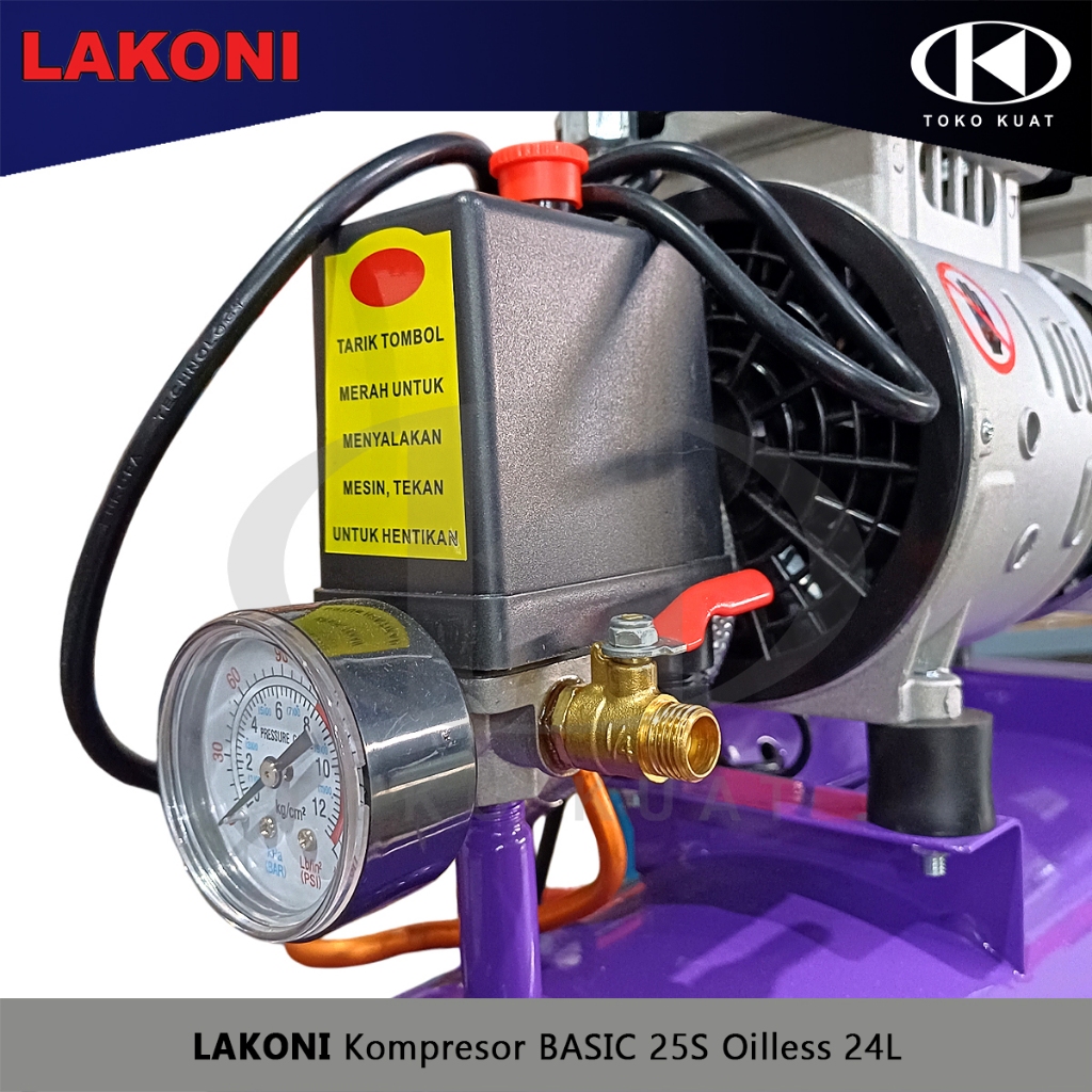 Jual LAKONI Kompresor Silent Oilless Compressor Basic 25S 3/4HP 550w ...