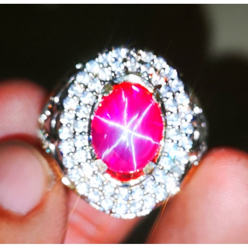 Jual Natural Red Ruby Star Burma Tajam Playing Star Tajam Combinasi ...