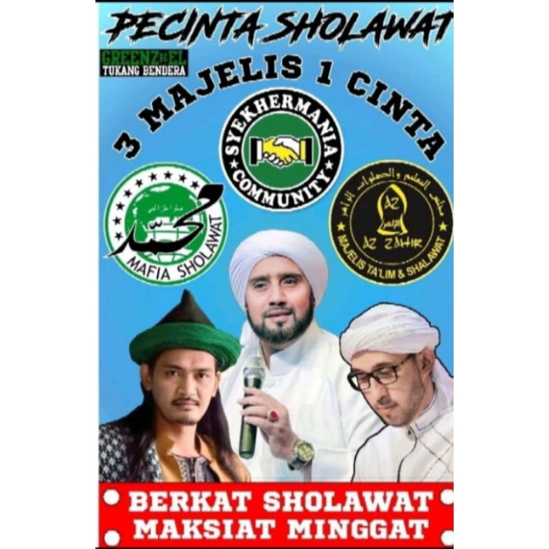 Jual BENDERA HABIB, BENDERA SYEKHERMANIA FULL PRINTING, MINIFLAG ...