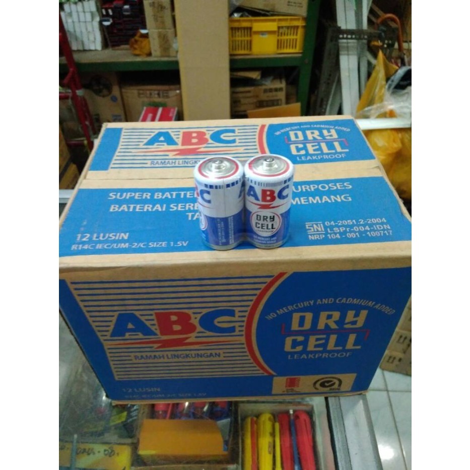 Jual BATERAI ABC BIRU TANGGUNG R14 SIZE C ISI 2 PCS | Shopee Indonesia