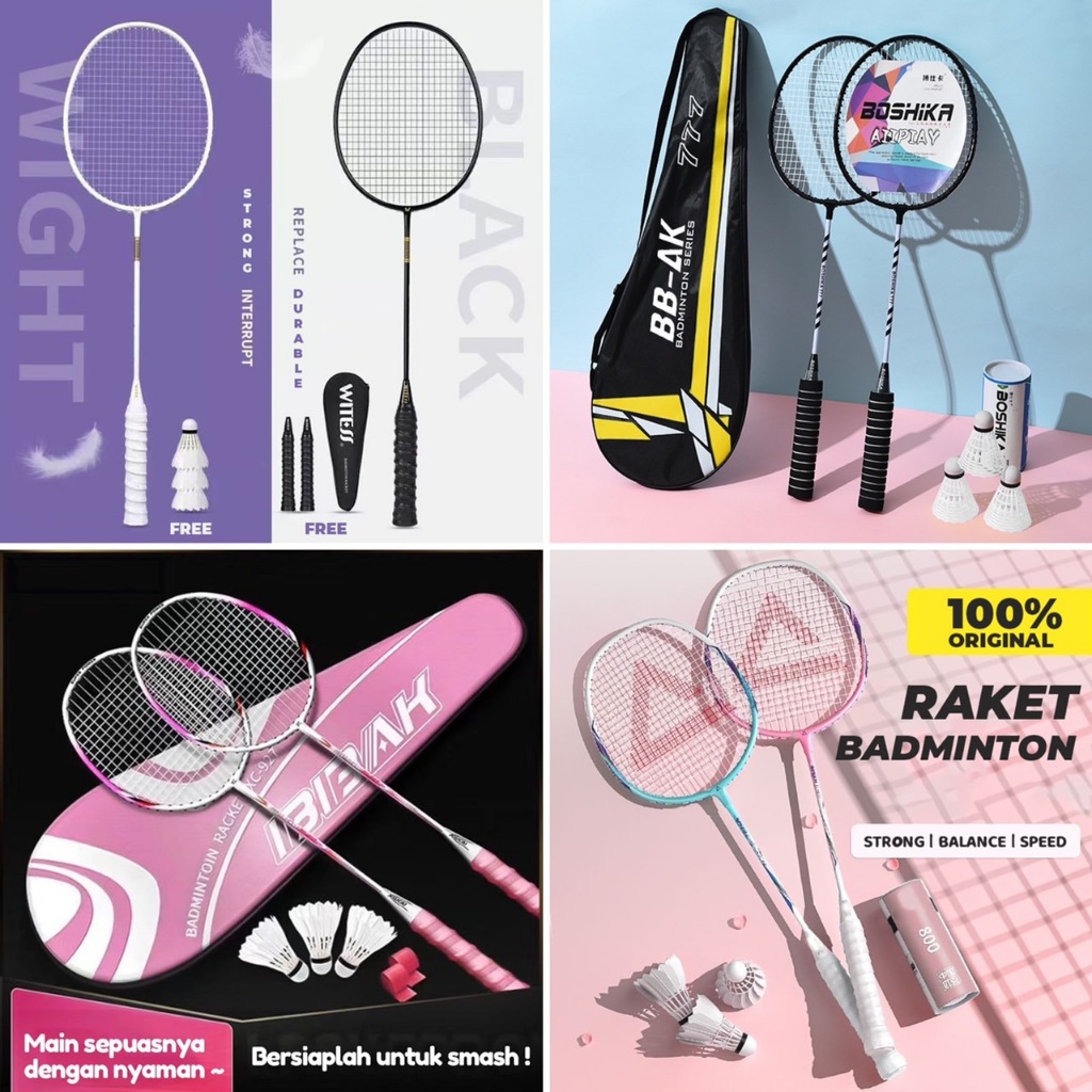 Jual RAKET BULUTANGKIS/RAKET BADMINTON ISI 2 PCS RANDOM NO BAG | Shopee ...