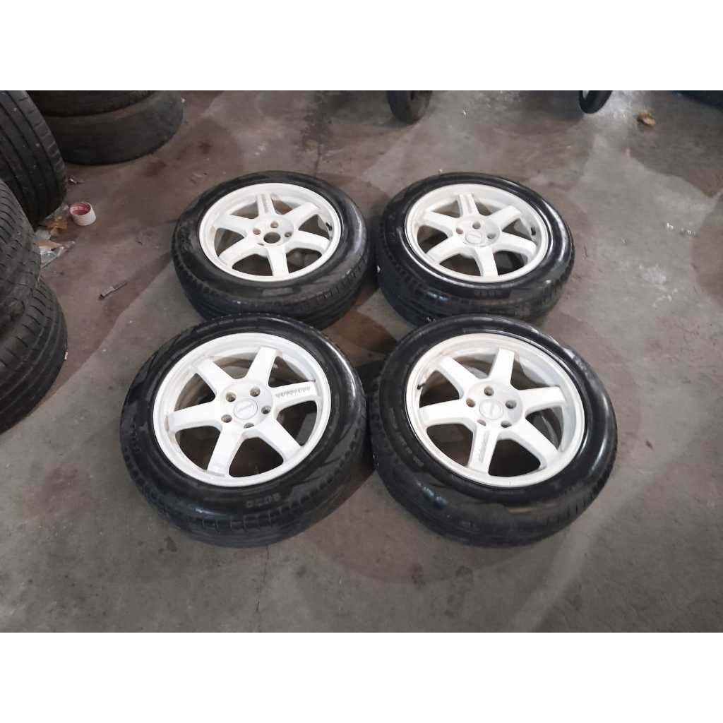 Jual Velg Seken TE37 R17 lebar 7,5 lubang 5x114 et 40 + ban 255 55 r17 ...