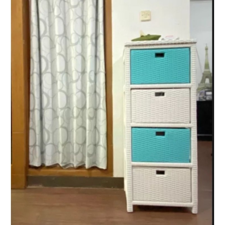 Jual Rak Lemari Laci 4 Susun Atas Minimalis Rotan Sintetis | Shopee ...