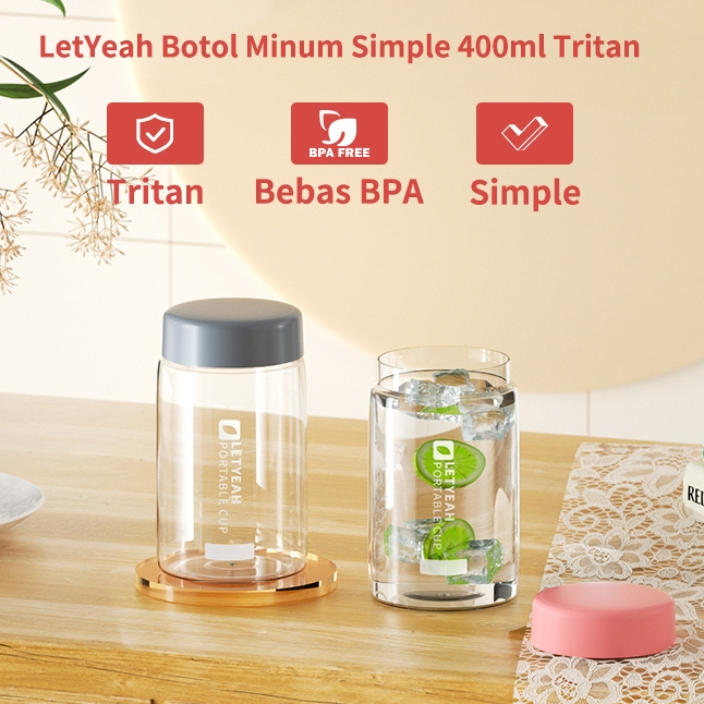 Jual 【tritan Bpa Free】letyeahand Anantagt Botol Minum Tritan 400ml Transparan Water Bottle 1525