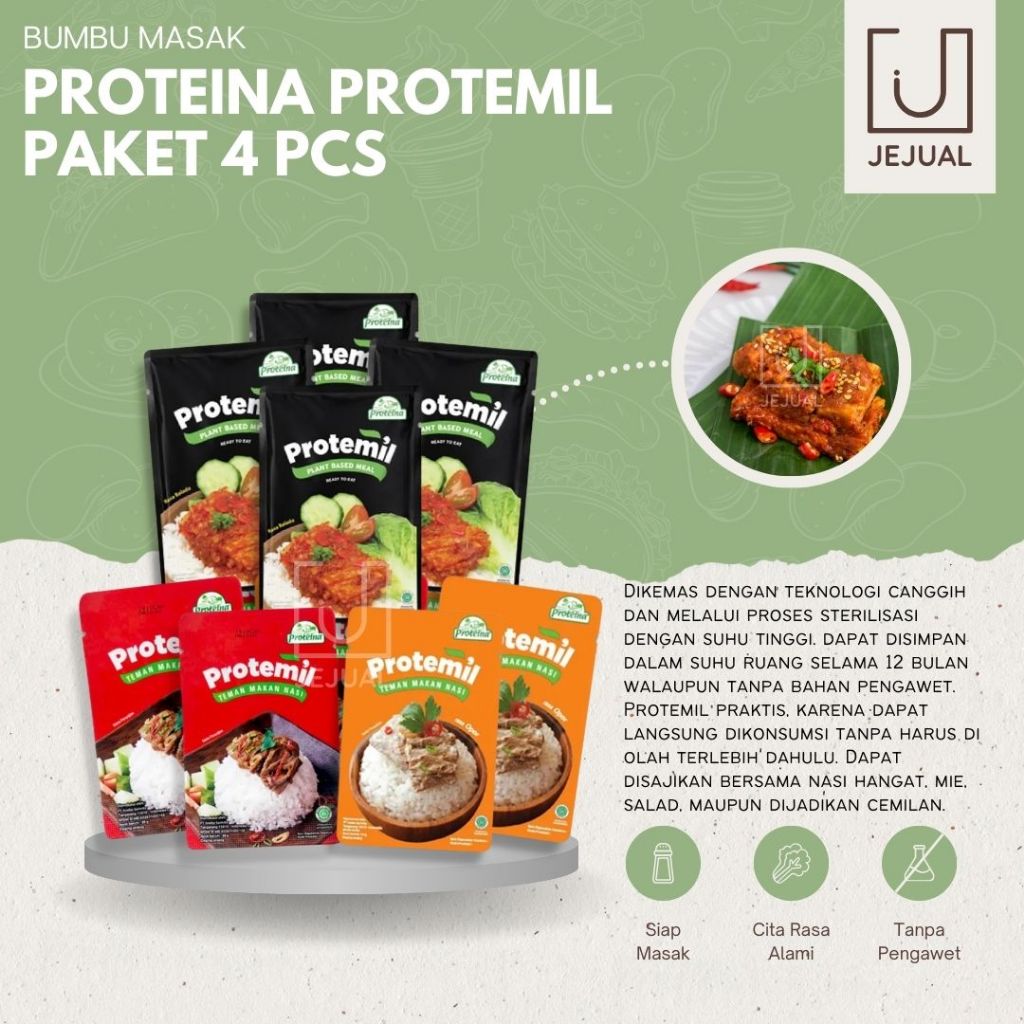 Jual PROTEMIL Rasa Balado/Gulai/Opor Paket Isi 4 Pcs 30 Gr Proteina ...