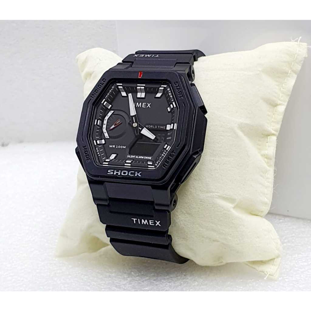 JAM TANGAN PRIA TIMEX-1854 DOUBLE TIME DIGITAL&ANALOG TANGGAL HARI AKTIF