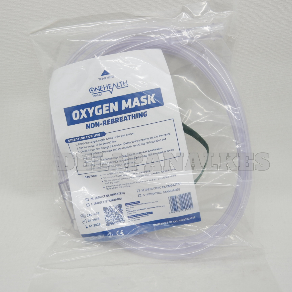 Jual OneHealth Masker Oksigen Non Rebreathing Mask NRM Oxygen Mask ...