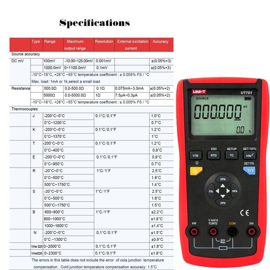 Jual UNI-T UT701 Single Function Temperature Calibrator Lampu Latar LCD ...