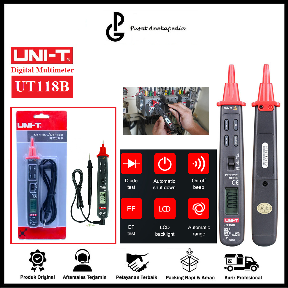 Jual UNI-T Pen Type Digital Multimeter 3000 Count AC/DC Function Pen ...