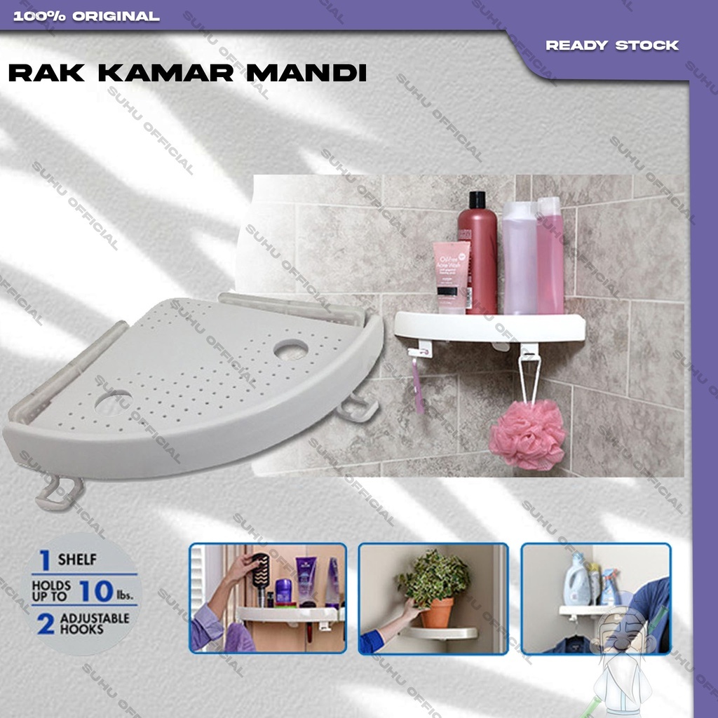 Jual Rak Sudut Kamar Mandi Tempel Dinding Keramik Rak Dapur Serbaguna