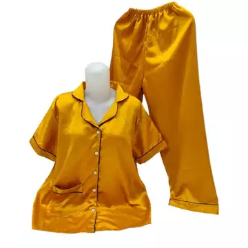 Baju Tidur Piyama Satin Velvet XL Adem Halus