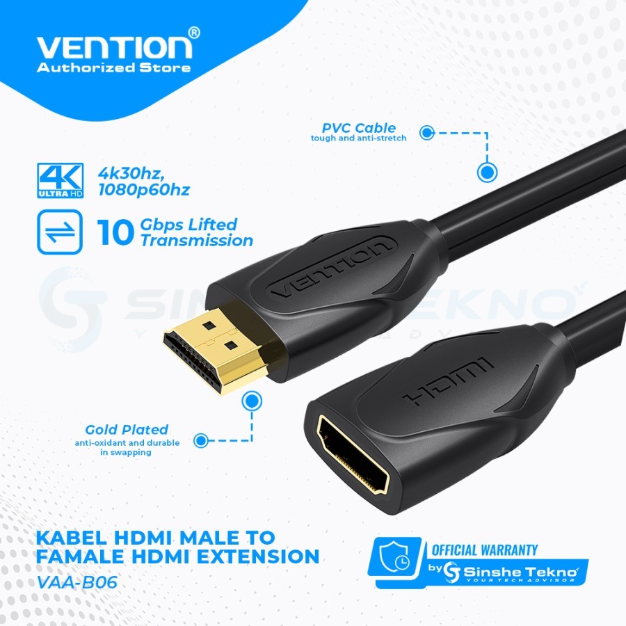Jual VENTION B06 Kabel Extension Perpanjangan HDMI Male to Female ...