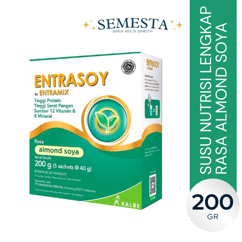Jual Entrasoy 200 Gram - Susu Nutrisi Lengkap Rasa Almond Soya | Shopee ...
