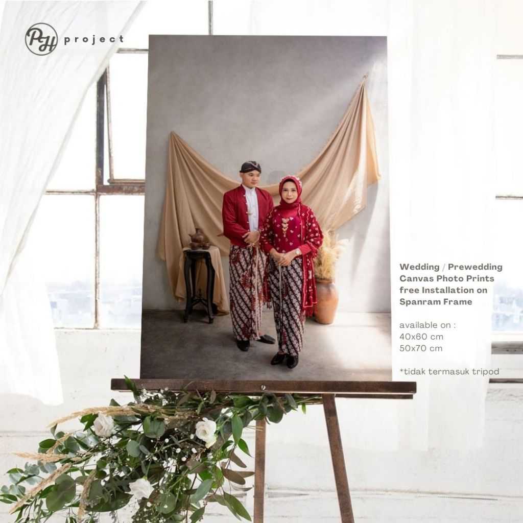 Jual Cetak Foto Kanvas Canvas Wedding Prewedding Gratis Pasang