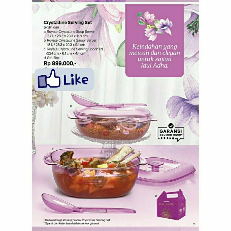 Jual wadah saji Tupperware / Crystalline Serving Set Tupperware