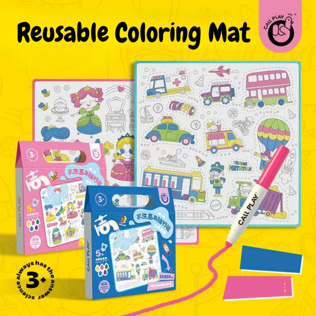 Jual Reusable Coloring Mat mainan mewarnai anak reusable berulang ...