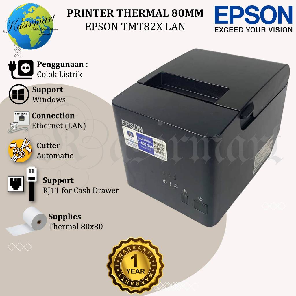 Jual Epson Tm T X Usb Serial Rs Lan Auto Cutter Mm Tmt X Tmt X Printer Thermal Mm