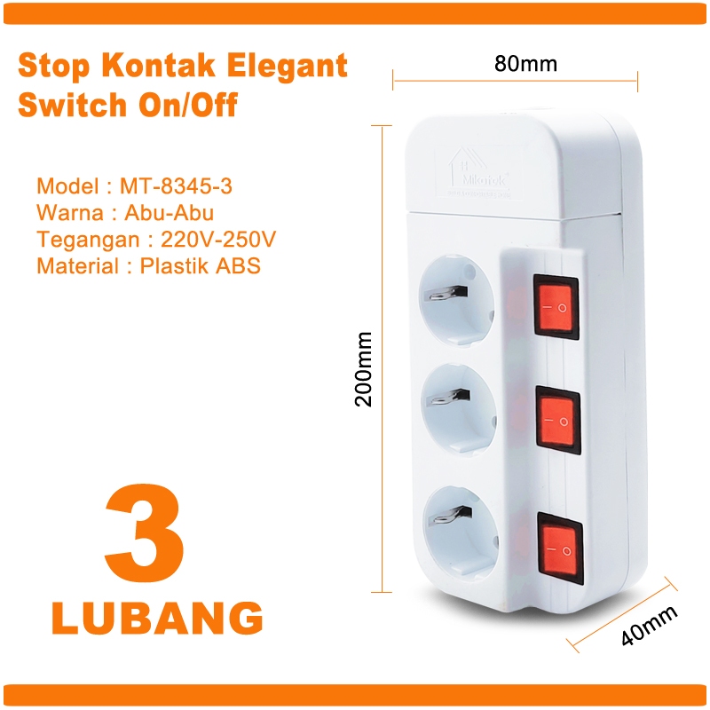 Jual Stop Kontak Kabel + Saklar On Off / Stop Kontak Kabel Switch On ...