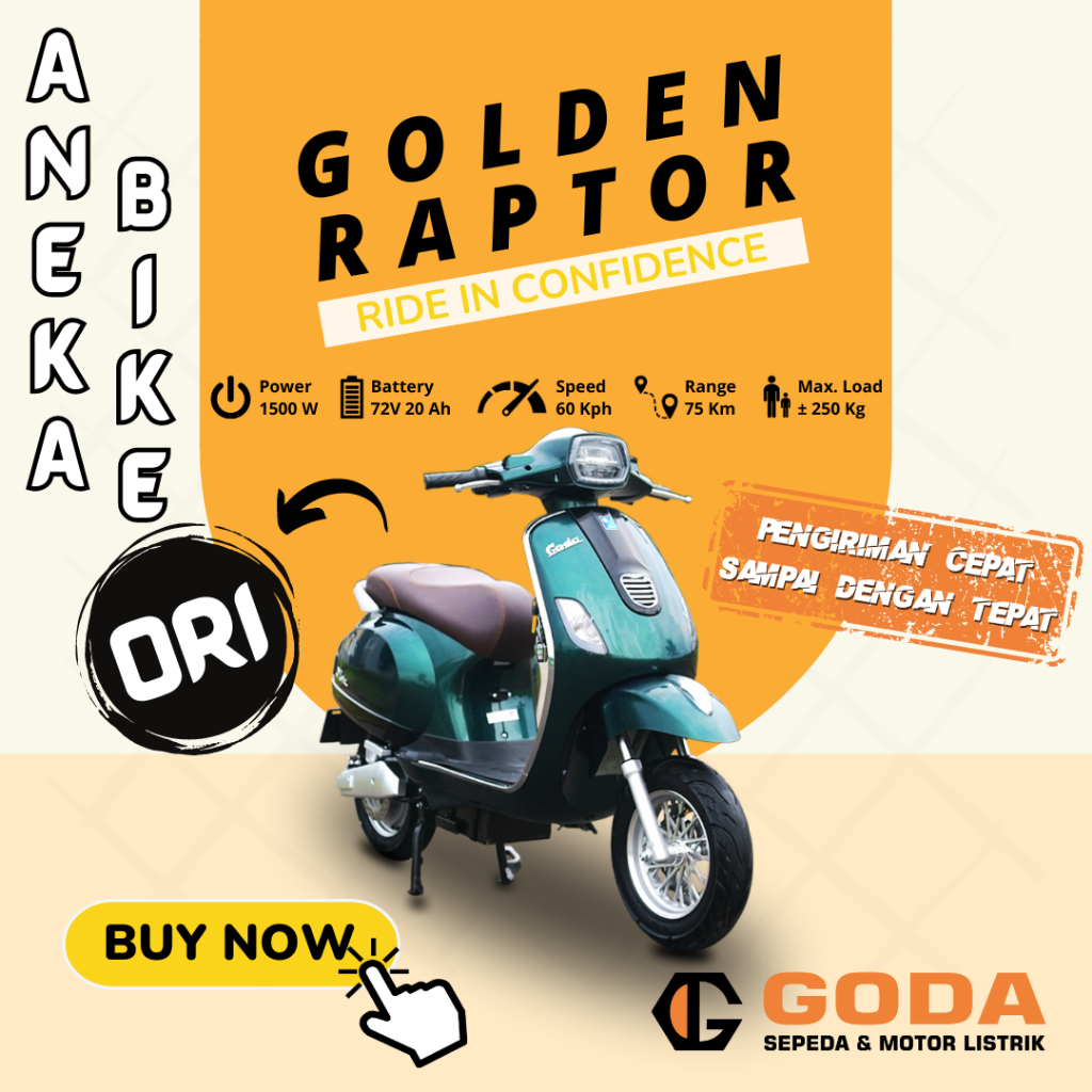 Jual Motor Listrik GODA GD220C Garansi Resmi - GD 220C Golden Raptor ...