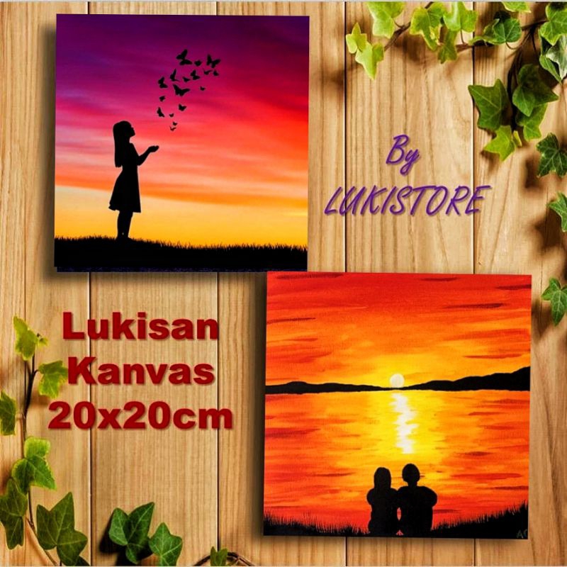 Jual Lukisan Kanvas Canvas 20x20 cm Aneka Motif Asli Lukis Tangan Bukan ...