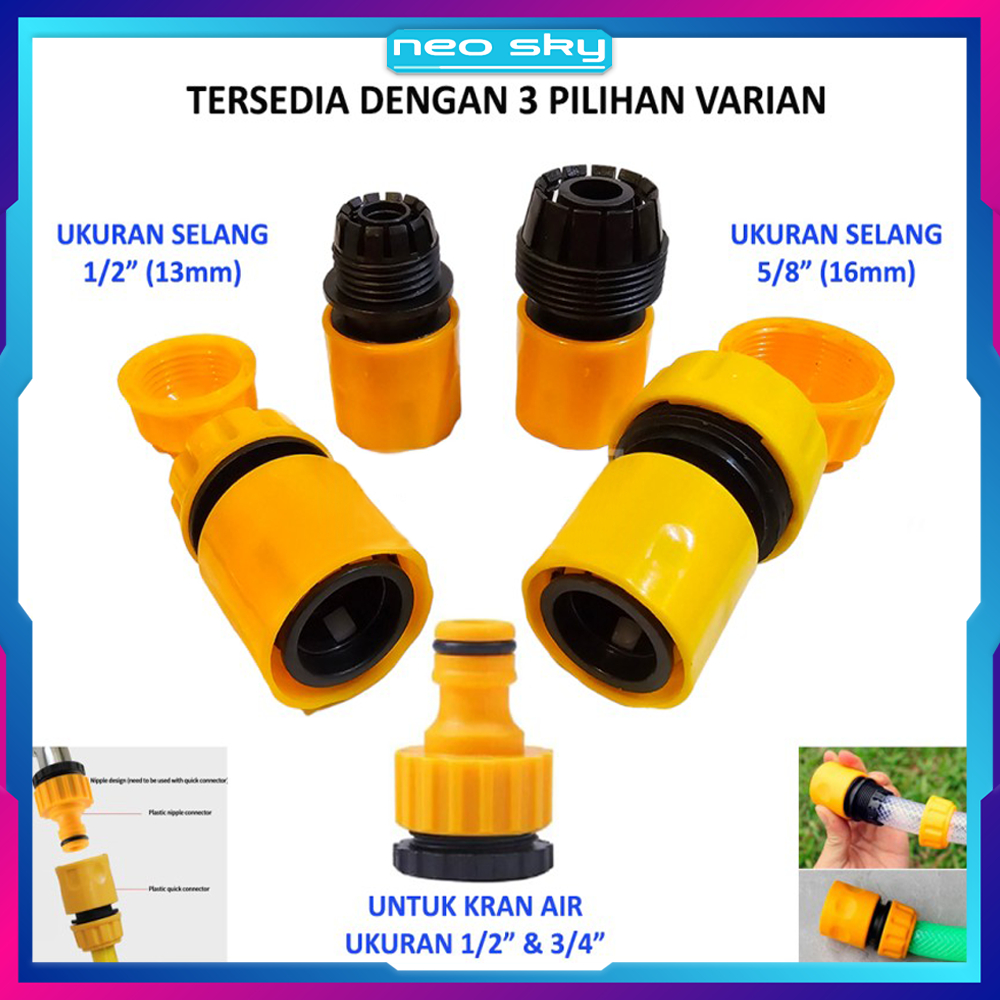 Jual Tap Nepel Konektor Adaptor Keran Kopler Coupler Semprotan Sambungan Kran Selang Air Adapter