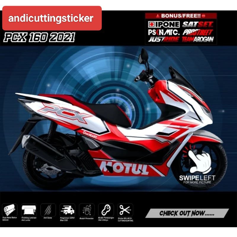 Jual sticker decal fullbody Honda PCX 2021/variasi fullbody Honda PCX ...