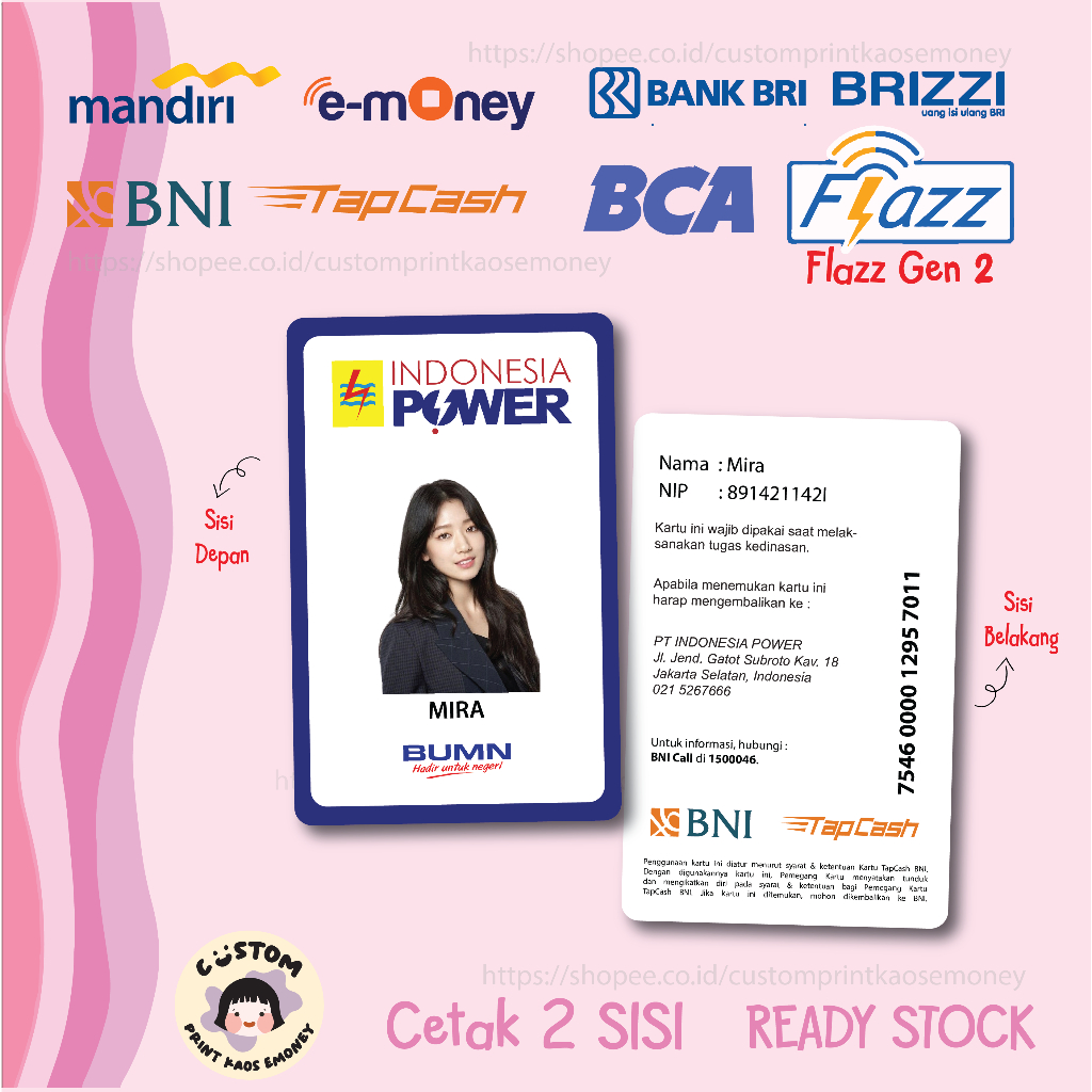 Jual KARTU E MONEY E TOLL ID CARD PLN INDONESIA POWER BUMN MANDIRI ...