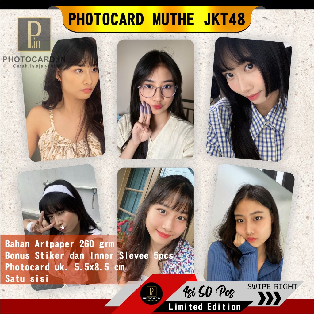 Jual Photocard Muthe JKT48 (Mutiara Azzahra) isi 50 pcs (Free Stiker ...