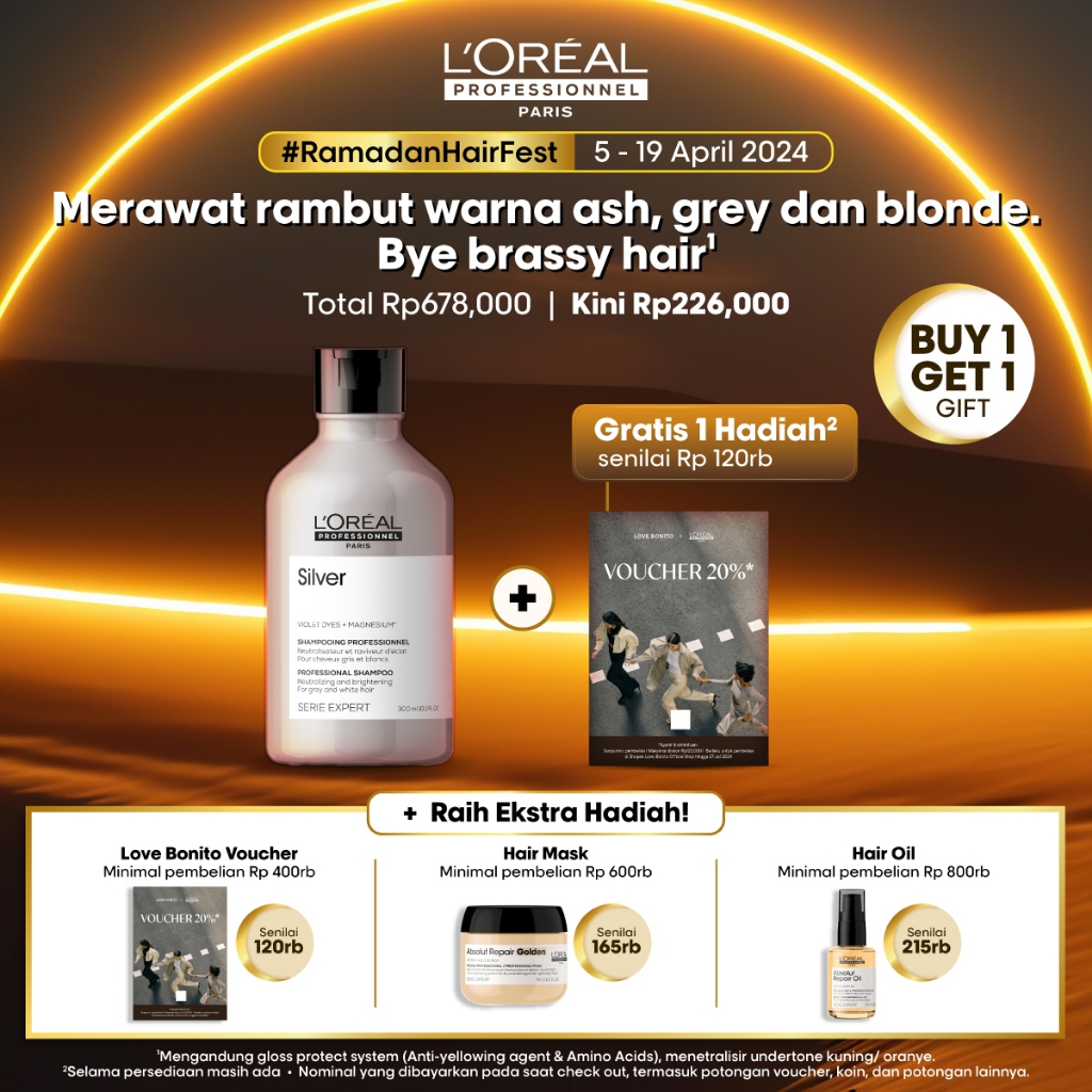 Jual Serie Expert Silver Shampoo 300 ml Untuk Rambut Diwarnai by L