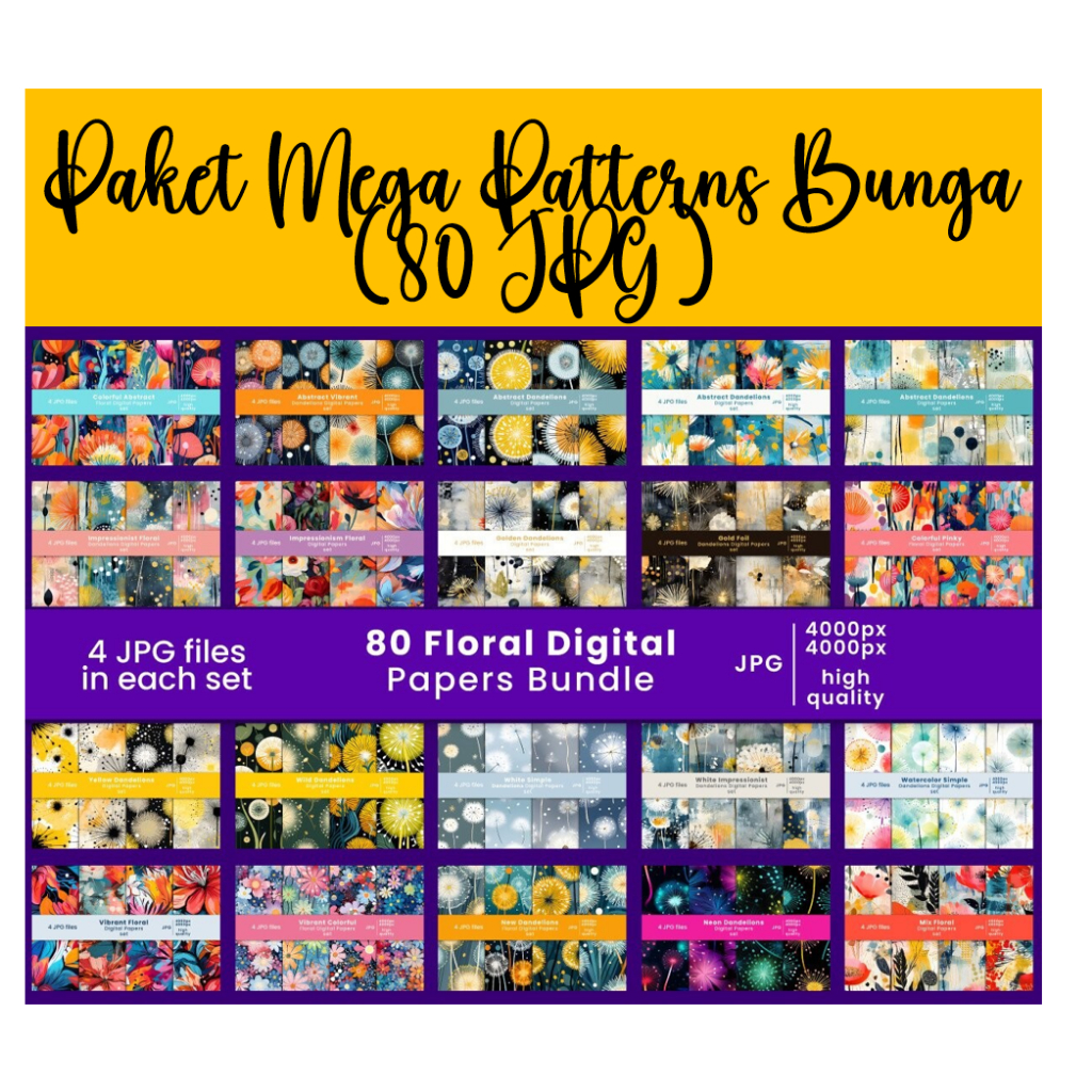 Jual Paket Mega Patterns Bunga (80 JPG) | Shopee Indonesia