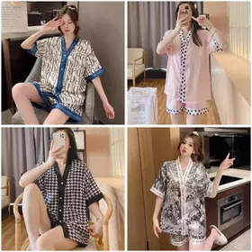 Piyama Wanita Kancing Depan Baju Tidur Wanita Best Quality SATIN Mewah Elegan Piyama Satin