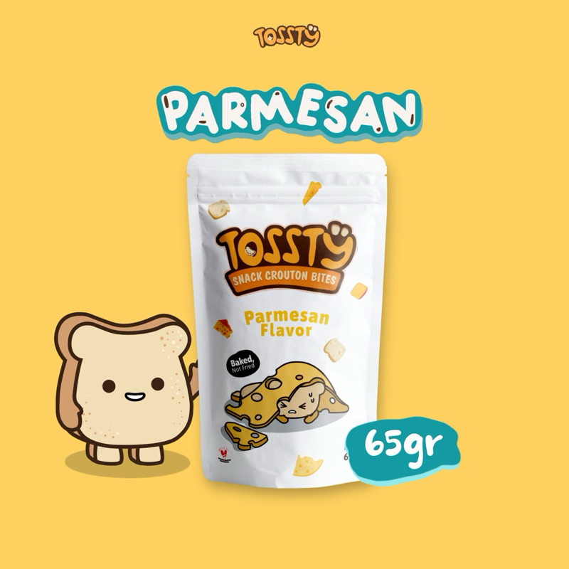Jual Tossty snack crouton bites rasa parmesan rendah lemakrendah