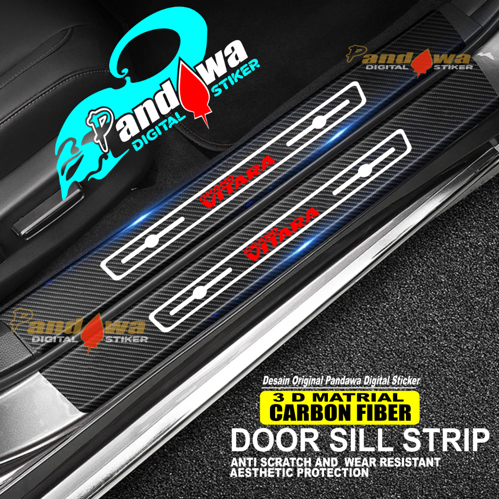 Jual Pcs Sticker Sill Plate Carbon D Mobil Grand Vitara Sticker