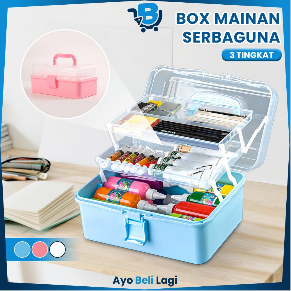 Jual Storage Box Serbaguna Kotak Obat 3 Tingkat / Box Mainan Kotak ...