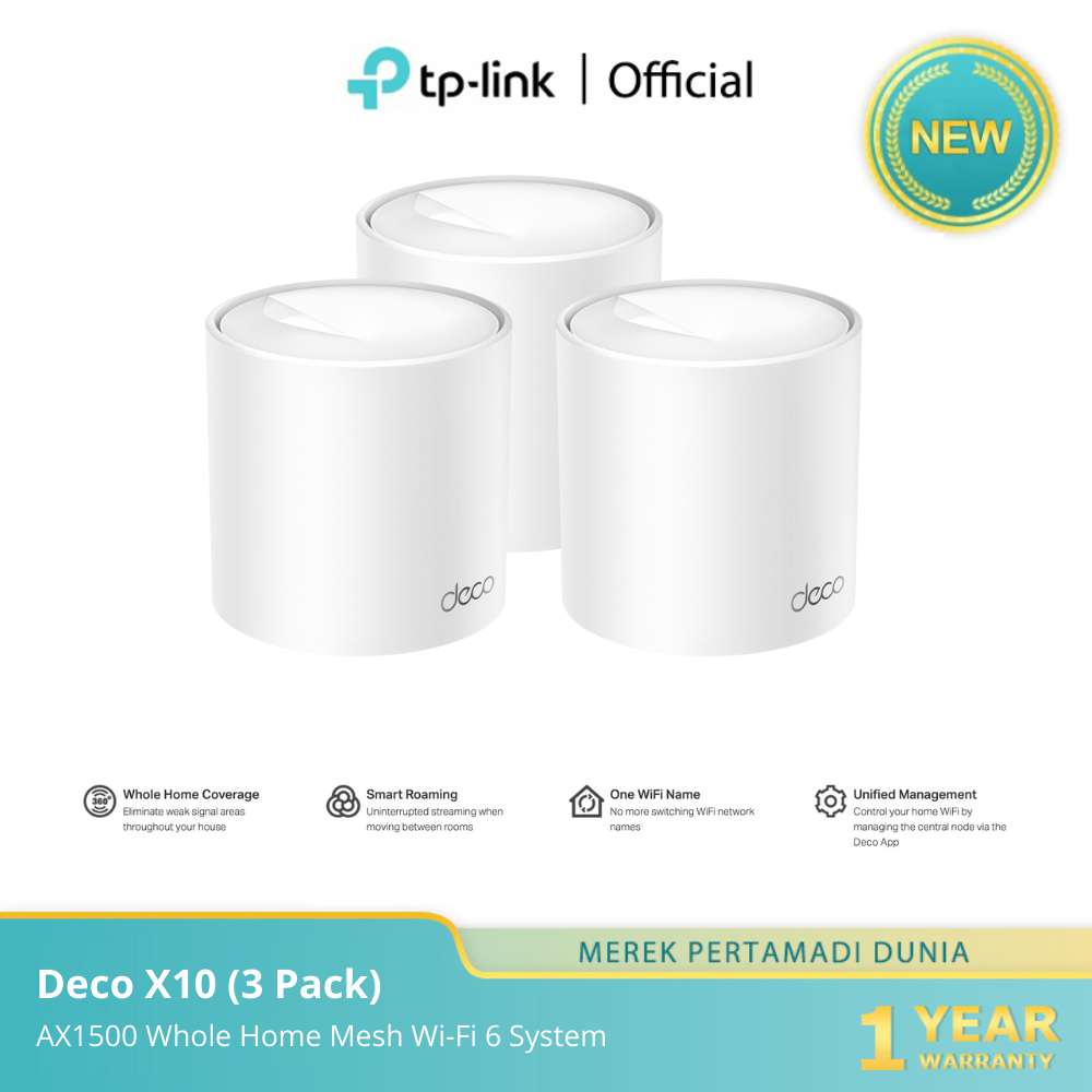 Jual TPLink Deco X10 (3 Pack) AX1500 Dual Band Gigabit MUMIMO Whole