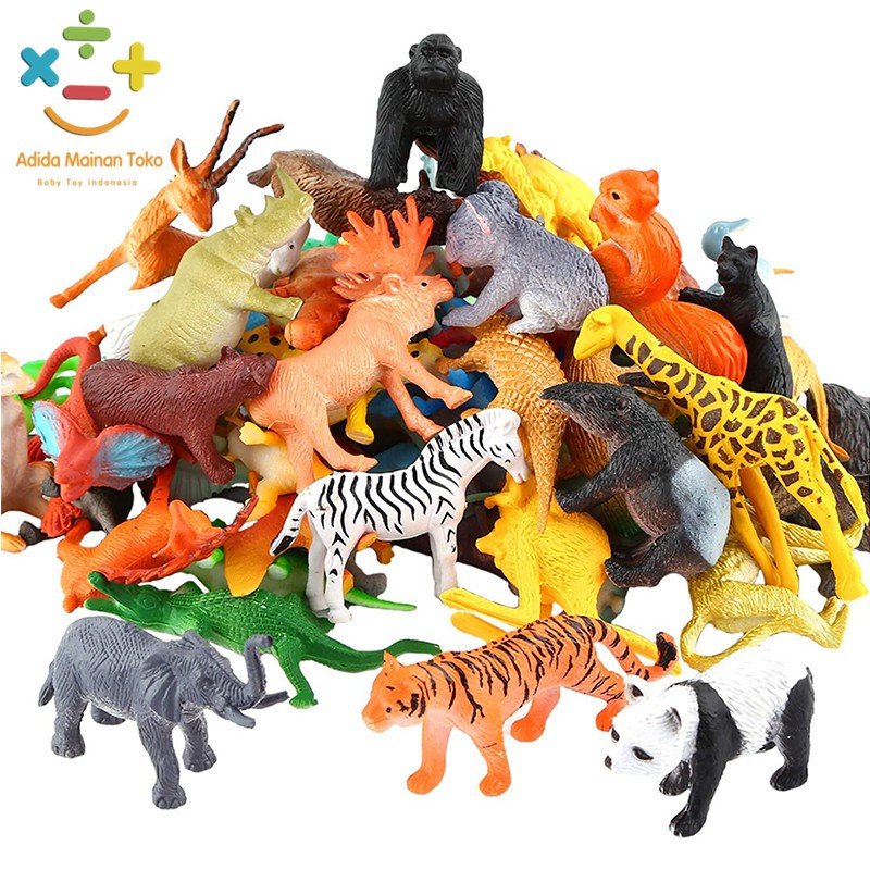 Jual 58Pcs Figureans Mainan Hewan Maket Hewan Dinosaurus Karet Mainan ...