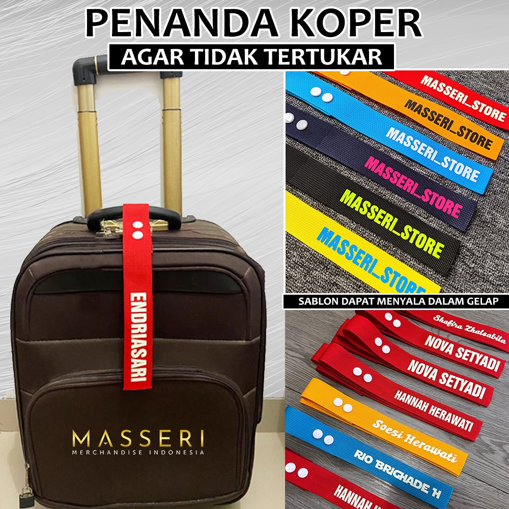 Jual Masseri Baggage Tag / Gantungan Tas Koper Custom Nama agar tidak