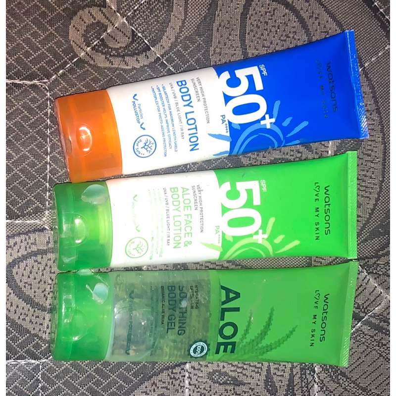 Jual WATSONS SUNSCREEN ALOE FACE & BODY LOTION 100 ML / SUN SCREEN