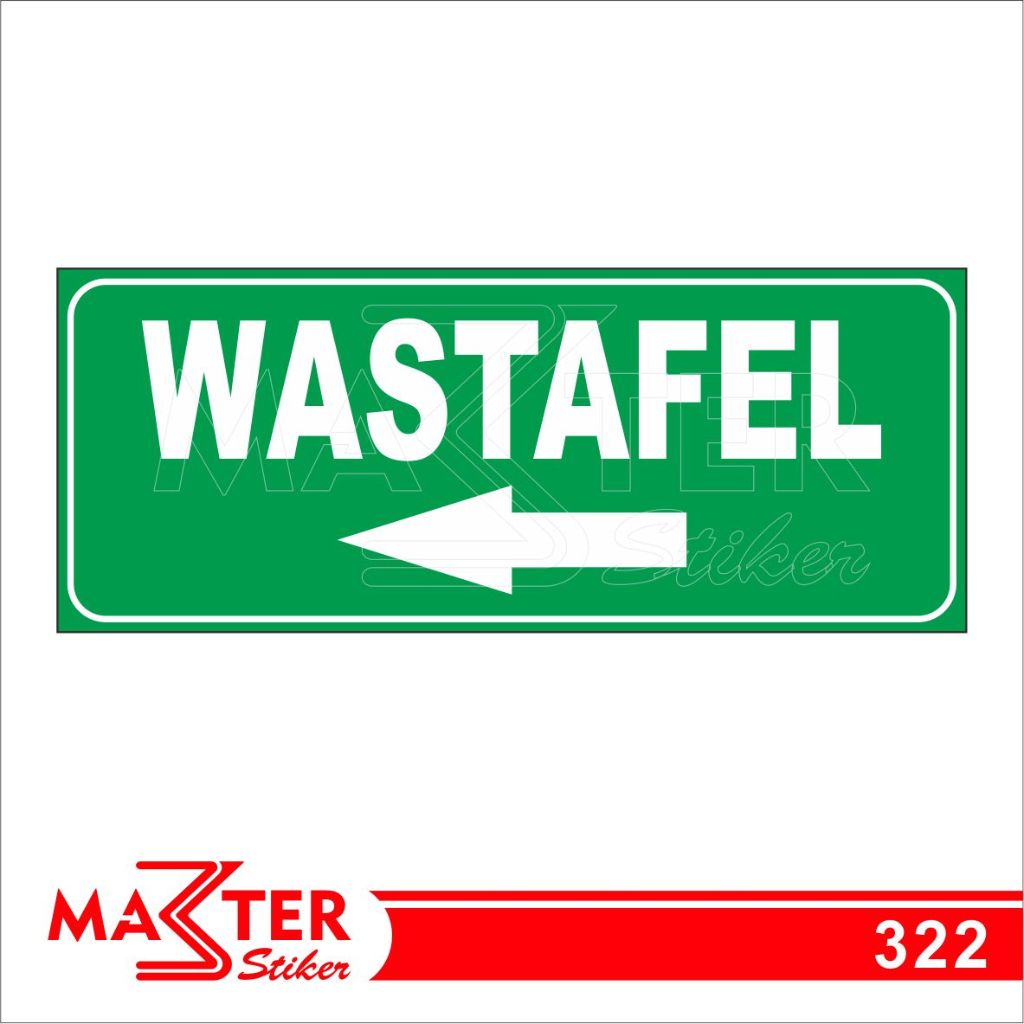 Jual 322 - Stiker Petunjuk Arah Letak/Posisi Wastafel, Sticker Vinyl ...