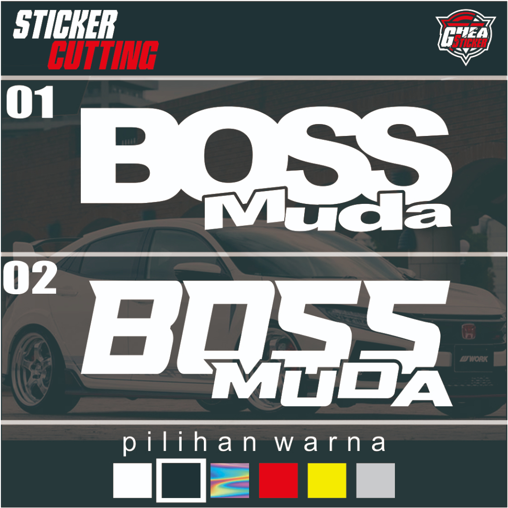 Jual Sticker Cutting BOS MUDA - Stiker Bos Muda Cutting Stiker Motor ...
