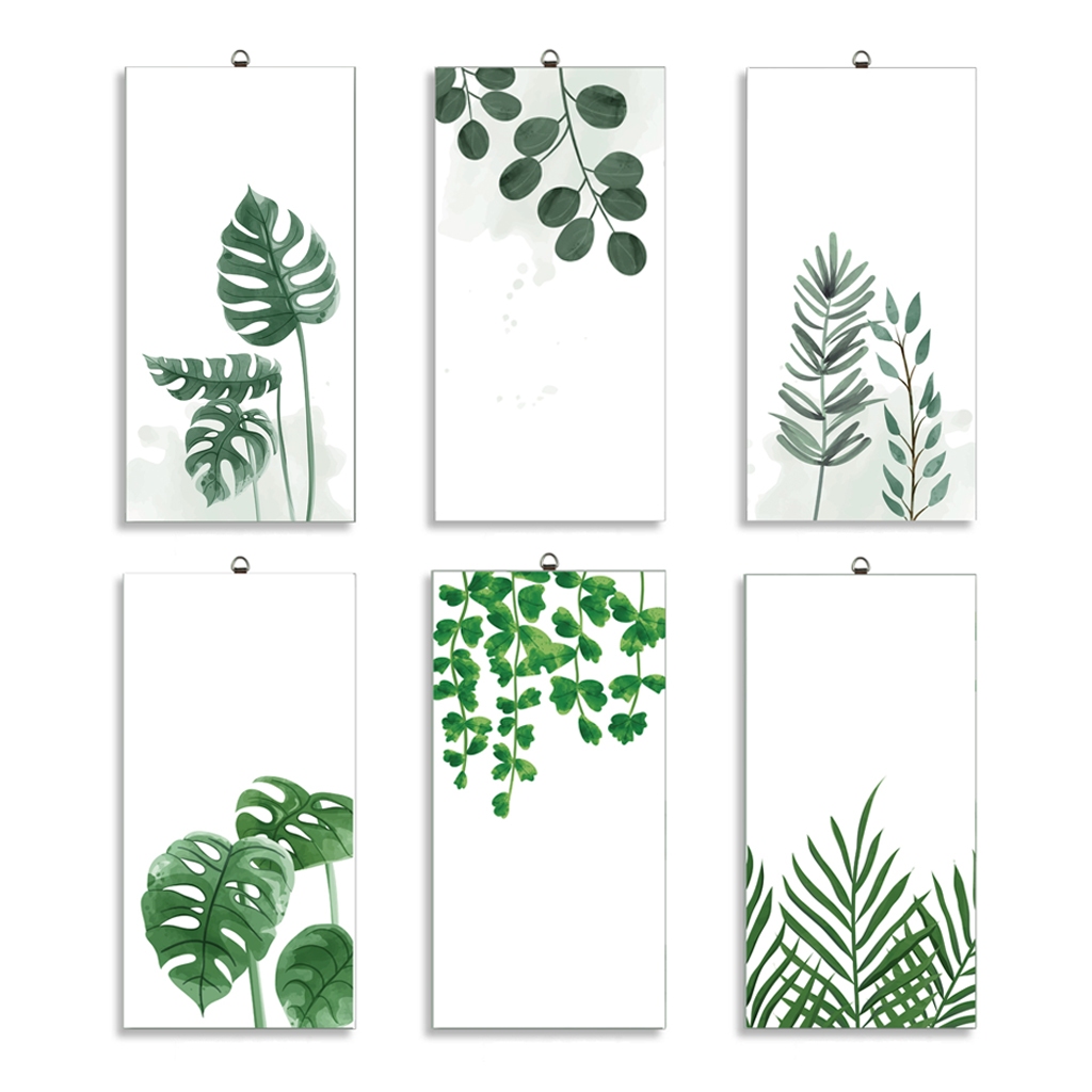 Jual Hiasan Dinding Estetik Gambar Daun Hijau Tropis Uk 15x30 cm