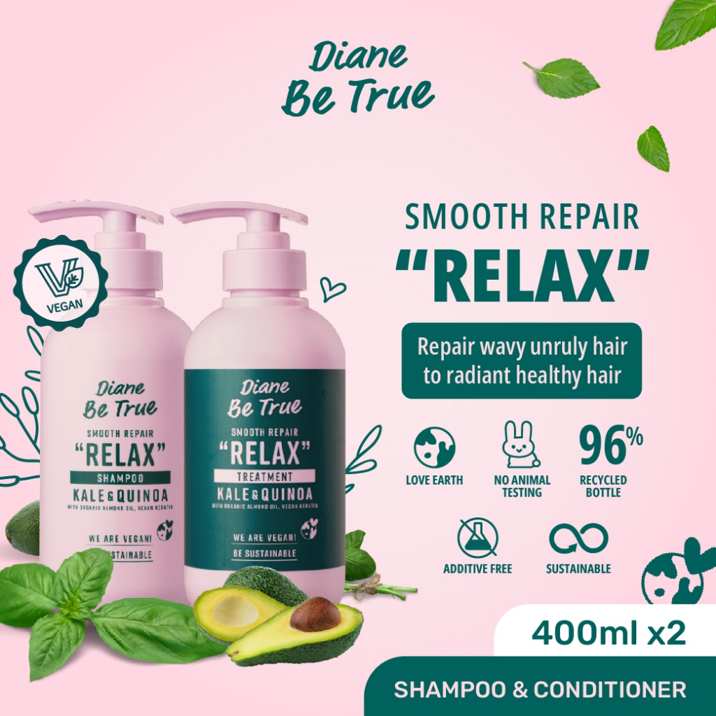 Jual Diane Be True SMOOTH REPAIR RELAX Shampoo + Treatment (Conditioner ...