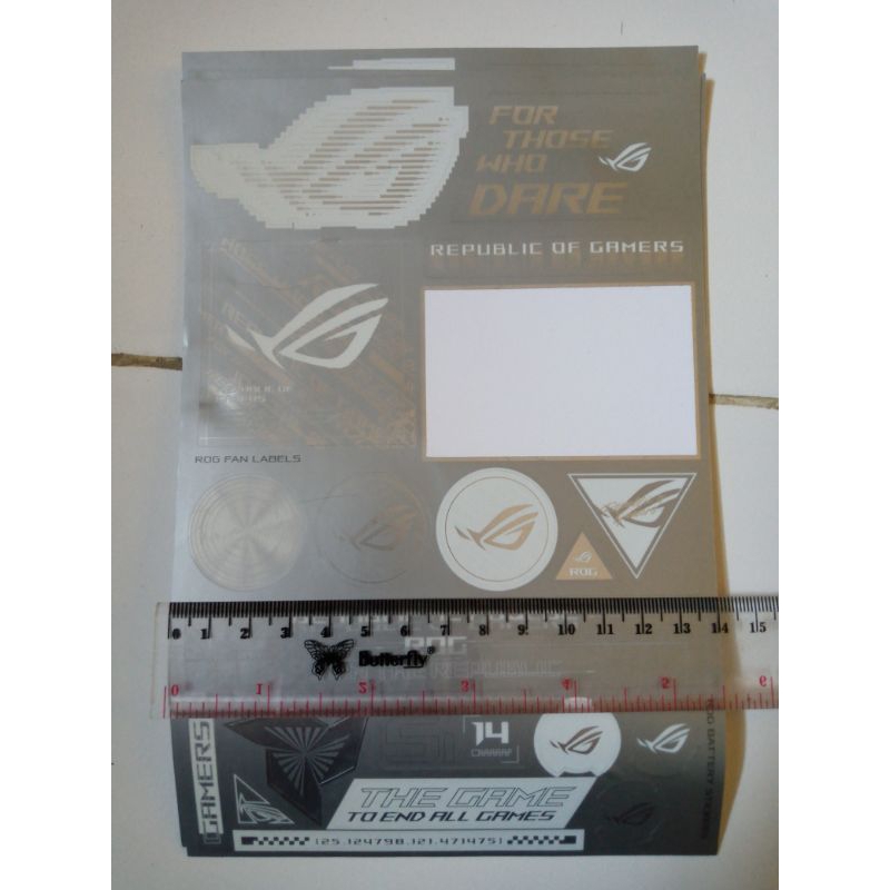Jual Stiker Asus ROG REPUBLIC OF GAMERS 1 lembar isi 19 stiker ORI ...
