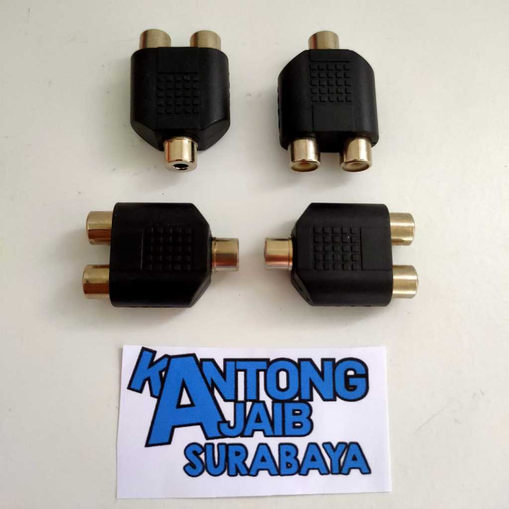 Jual T Soket RCA to Soket Mini Stereo Konektor Y Cover Female 3.5mm AUX ...